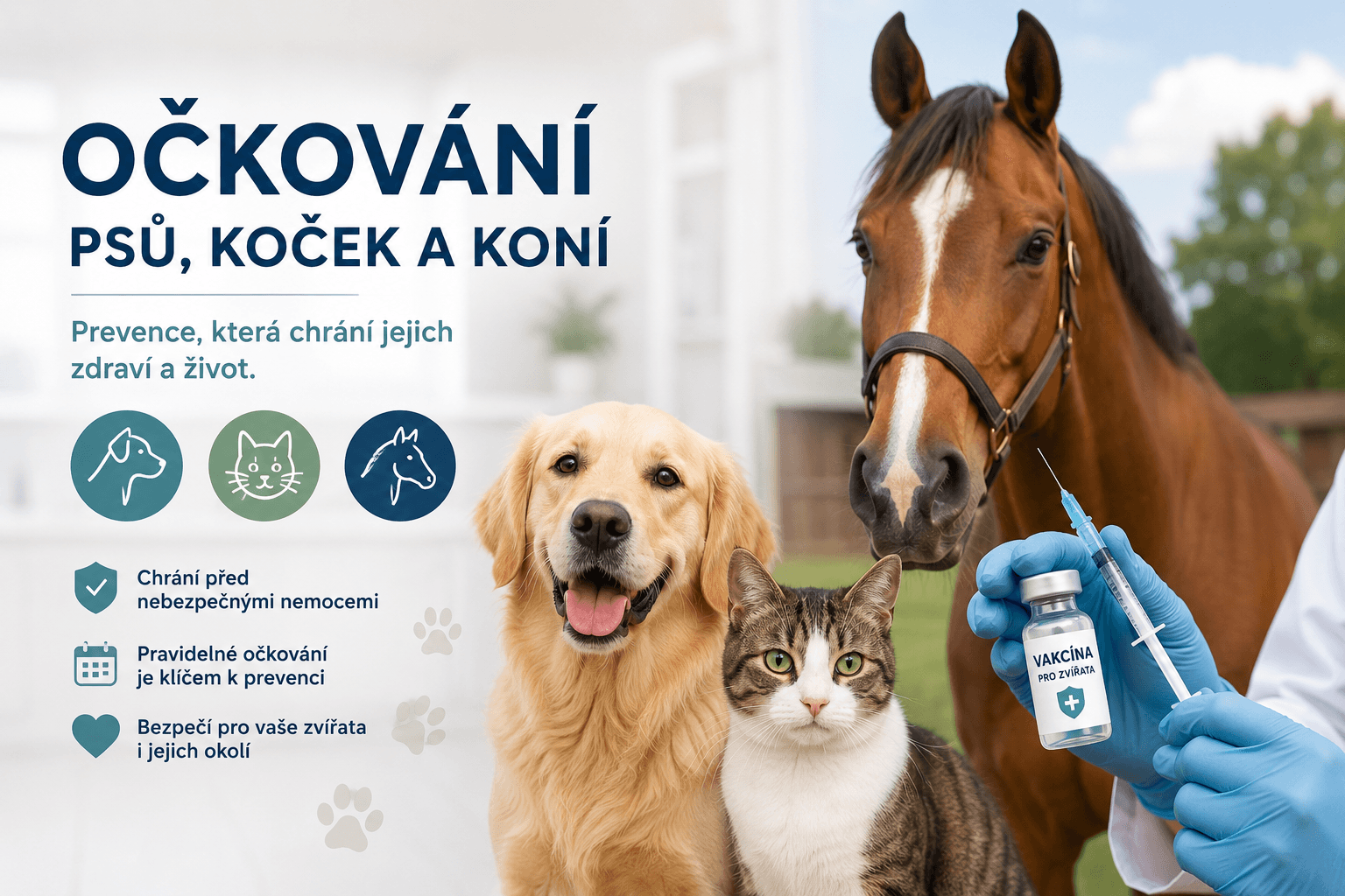 Očkování psů, koček a koní